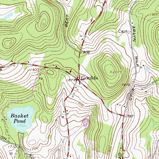 Topographic Map of Goulds, NY
