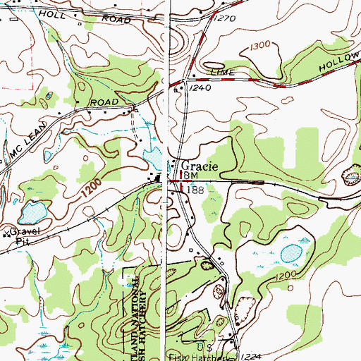 Topographic Map of Gracie, NY