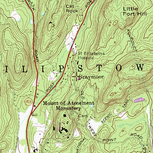 Topographic Map of Graymoor, NY