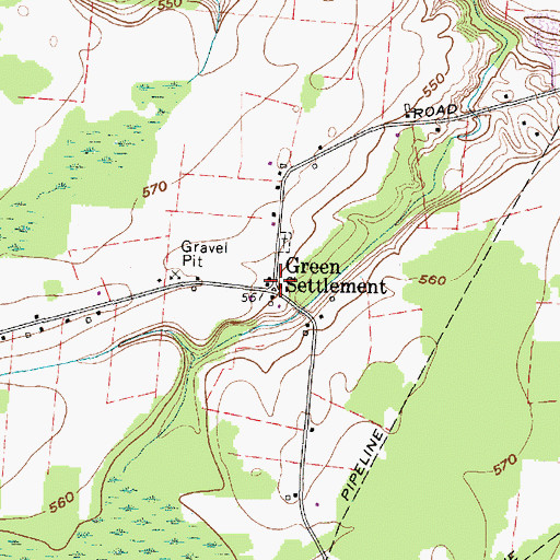 Topographic Map of Green Settlement, NY
