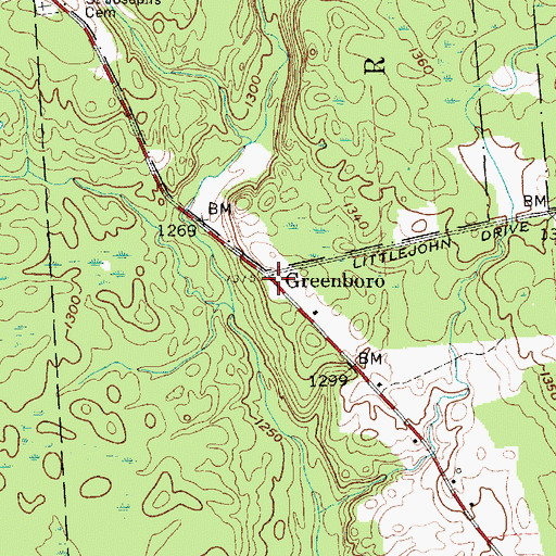 Topographic Map of Greenboro, NY