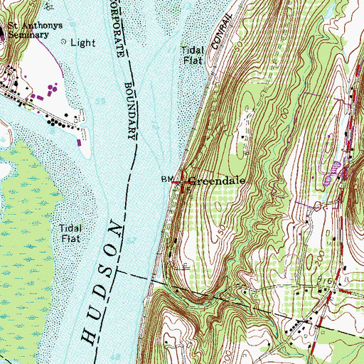 Topographic Map of Greendale, NY