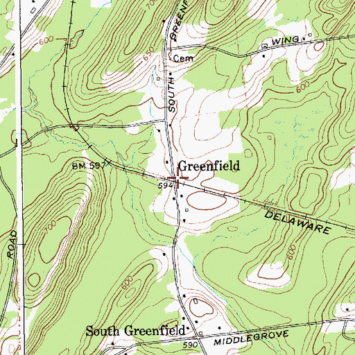 Topographic Map of Greenfield, NY
