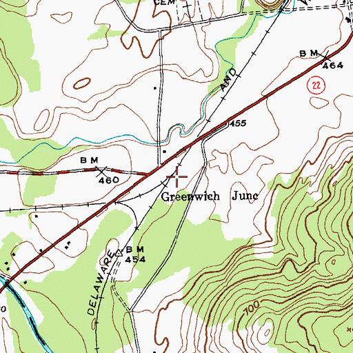 Topographic Map of Greenwich Junction, NY
