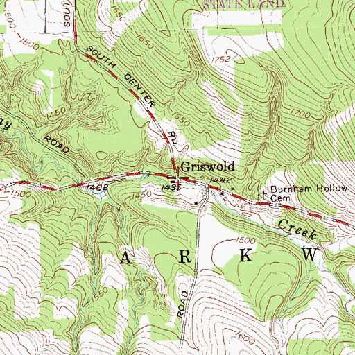 Topographic Map of Griswold, NY