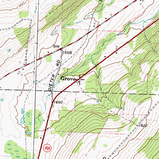 Topographic Map of Grove, NY