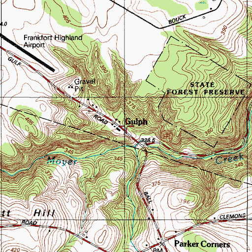 Topographic Map of Gulph, NY