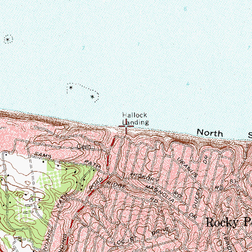 Topographic Map of Hallock Landing, NY