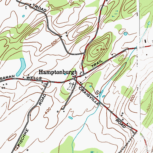 Topographic Map of Hamptonburgh, NY