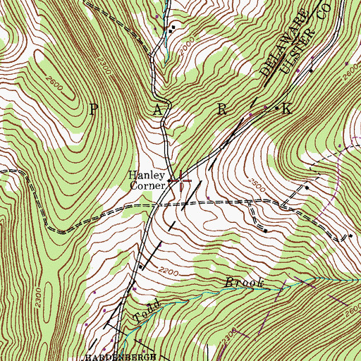 Topographic Map of Hanley Corner, NY