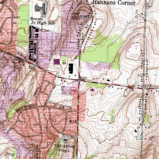Topographic Map of Hannans Corner, NY