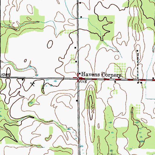 Topographic Map of Havens Corner, NY