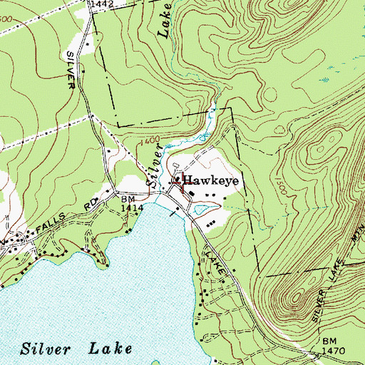Topographic Map of Hawkeye, NY
