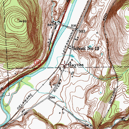 Topographic Map of Haynes, NY