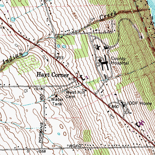 Topographic Map of Hayt Corner, NY