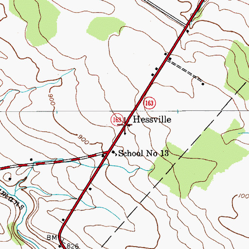 Topographic Map of Hessville, NY