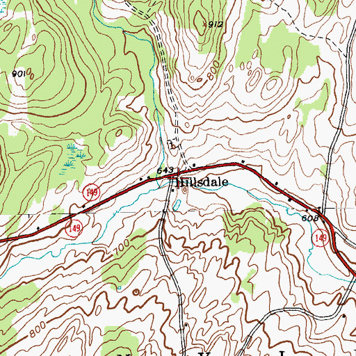 Topographic Map of Hillsdale, NY