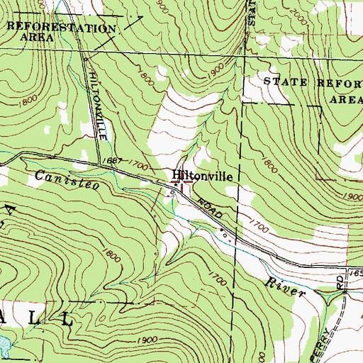 Topographic Map of Hiltonville, NY