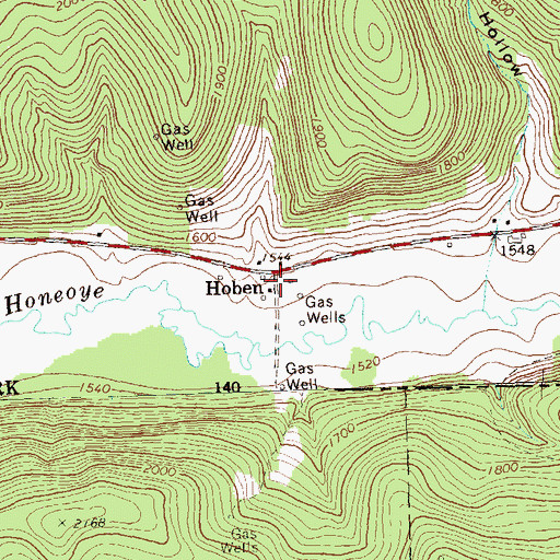 Topographic Map of Hoben, NY