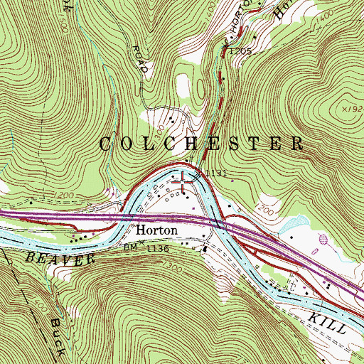 Topographic Map of Horton, NY