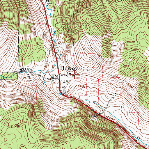 Topographic Map of Howes, NY