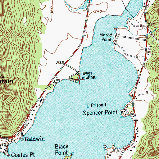Topographic Map of Howes Landing, NY