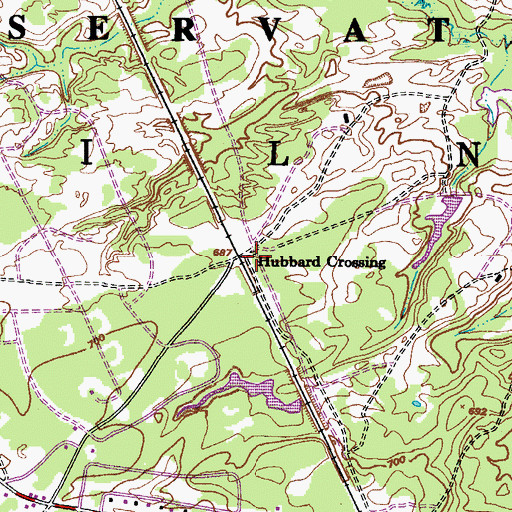 Topographic Map of Hubbard Crossing, NY