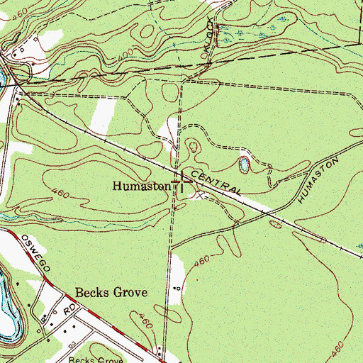 Topographic Map of Humaston, NY