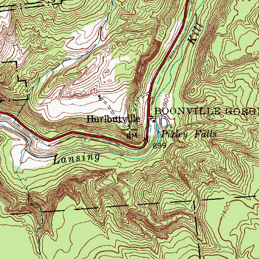 Topographic Map of Hurlbutville, NY