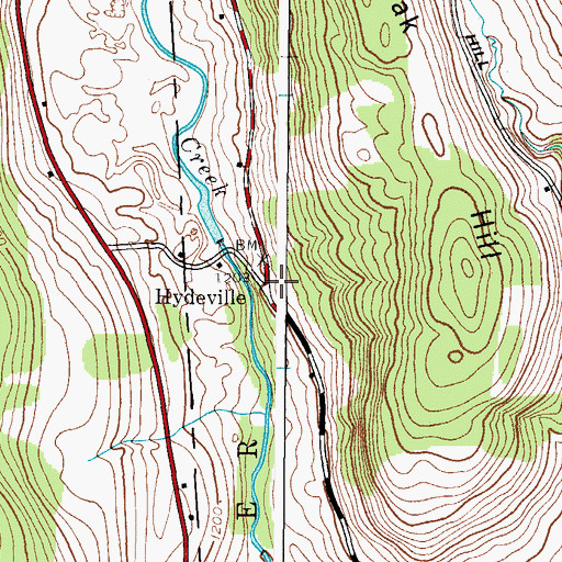 Topographic Map of Hydeville, NY