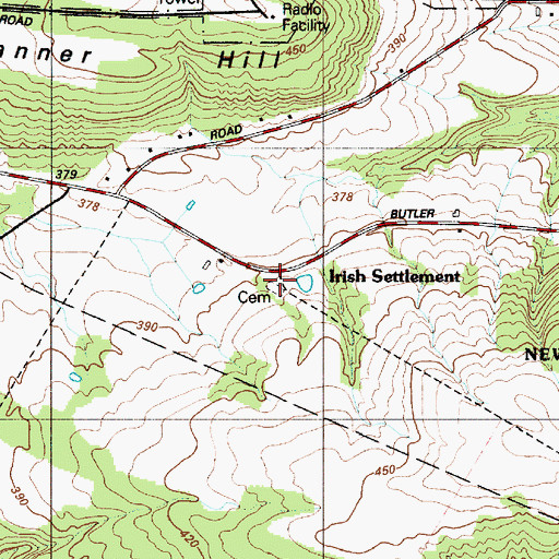 Topographic Map of Irish Settlement, NY