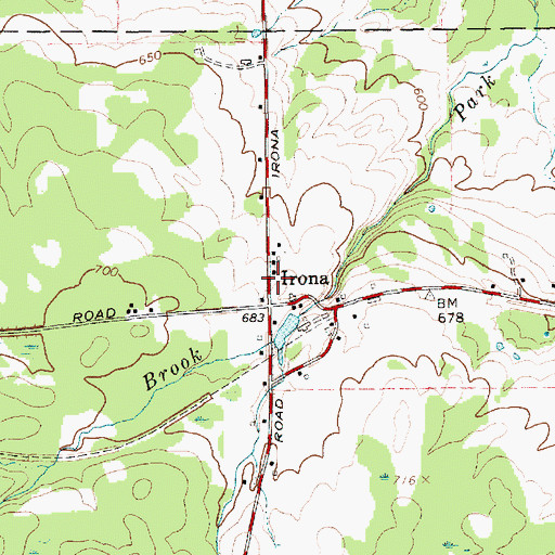 Topographic Map of Irona, NY