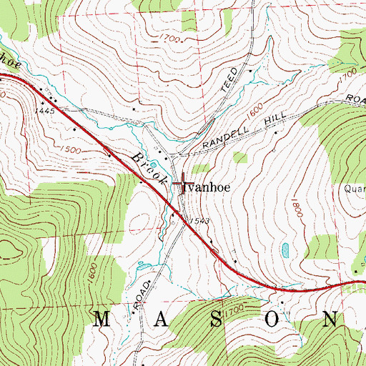 Topographic Map of Ivanhoe, NY