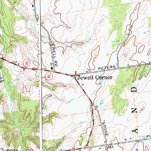 Topographic Map of Jewell Corner, NY