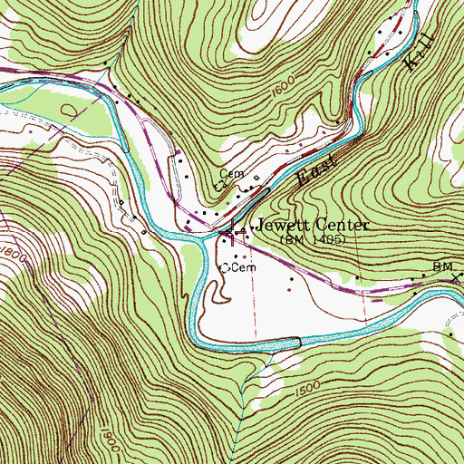 Topographic Map of Jewett Center, NY