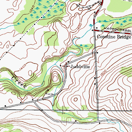 Topographic Map of Juddville, NY