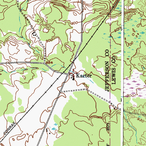 Topographic Map of Karter, NY