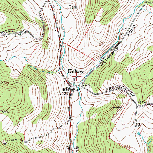 Topographic Map of Kelsey, NY