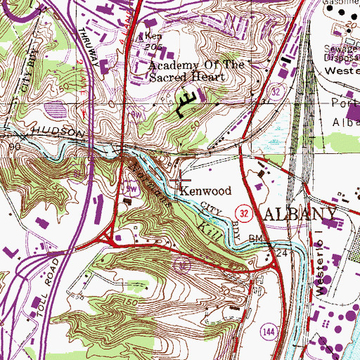 Topographic Map of Kenwood, NY