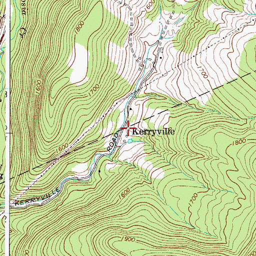 Topographic Map of Kerryville, NY