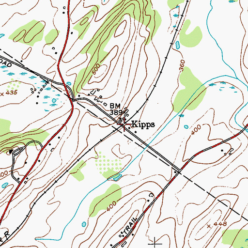 Topographic Map of Kipps, NY