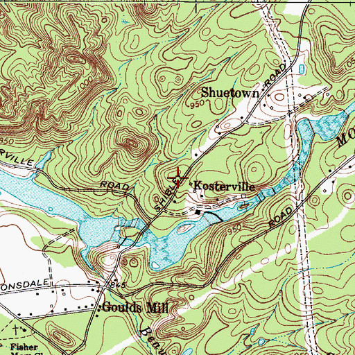 Topographic Map of Kosterville, NY