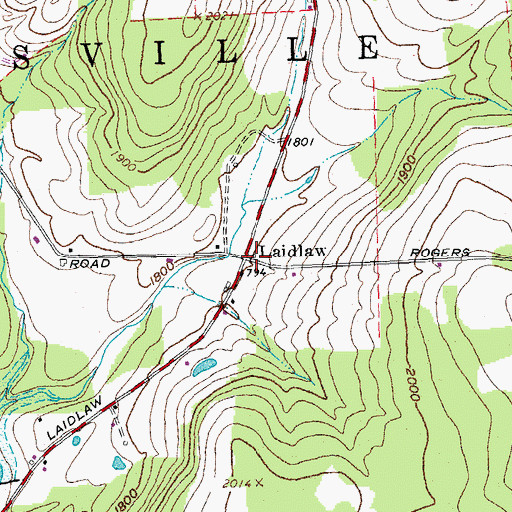 Topographic Map of Laidlaw, NY