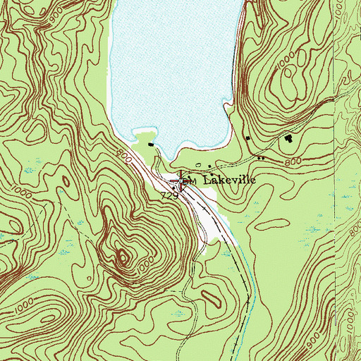 Topographic Map of Lakeville, NY