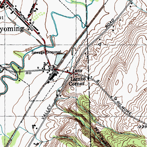 Topographic Map of Lambs Corner, NY