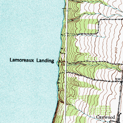Topographic Map of Lamoreaux Landing, NY