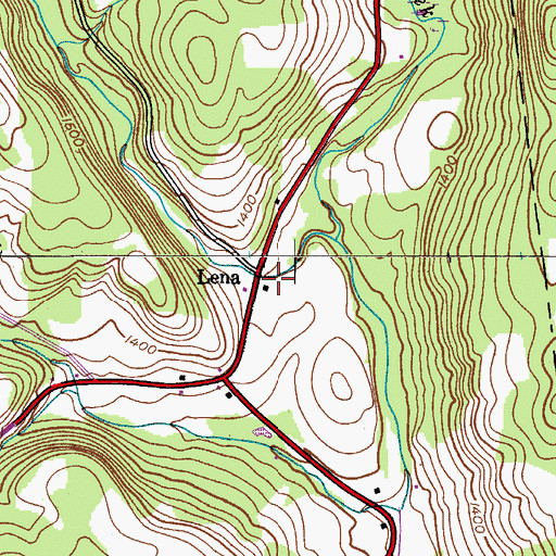 Topographic Map of Lena, NY