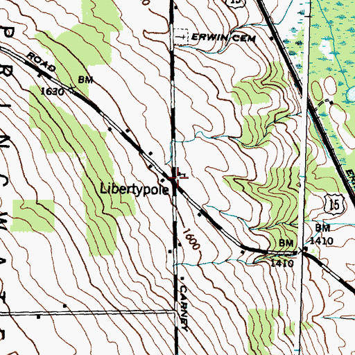 Topographic Map of Libertypole, NY