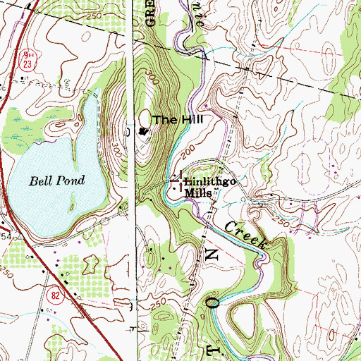 Topographic Map of Linlithgo Mills, NY