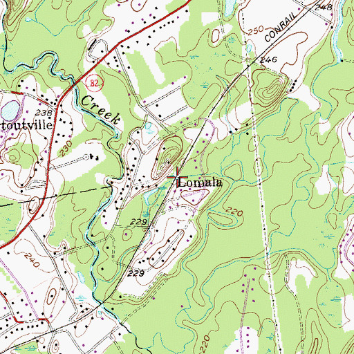 Topographic Map of Lomala, NY